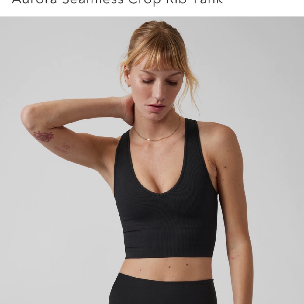 Athleta- Aurora seamless crop rib tank